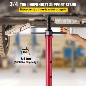 VEVOR Underhoist Stand 3/4 Ton Capacity Pole Jack Heavy Duty Jack Stand Car Support Jack Lifting from 1.1 m to 1.8 m, Triangular Base, Two Wheels, Eas