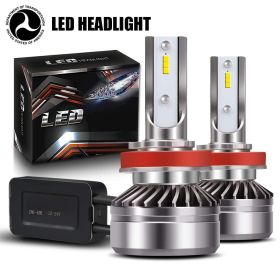 Saber-X LED Headlight Bulbs Conversion Kit,DOT Approved D6 Series CSP Chips Adjustable Beam Light Bulb With Fans Sets - 6000LM 6000K Cool White - H8/H