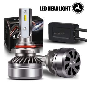 Saber-X LED Headlight Bulbs Conversion Kit,DOT Approved D6 Series CSP Chips Adjustable Beam Light Bulb With Fans Sets - 6000LM 6000K Cool White - 9006