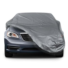 5 Layer Outdoor Car Cover Cotton Lining Breathable Waterproof Weather Protector for 186" to 193" Sedan and SUV - Gray