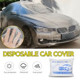 2/5 Pack Universal Disposable Car Cover Plastic Clear Protect Rain Dust Resistant - 2 Pack