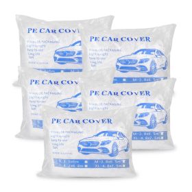 2/5 Pack Universal Disposable Car Cover Plastic Clear Protect Rain Dust Resistant - 5 Pack